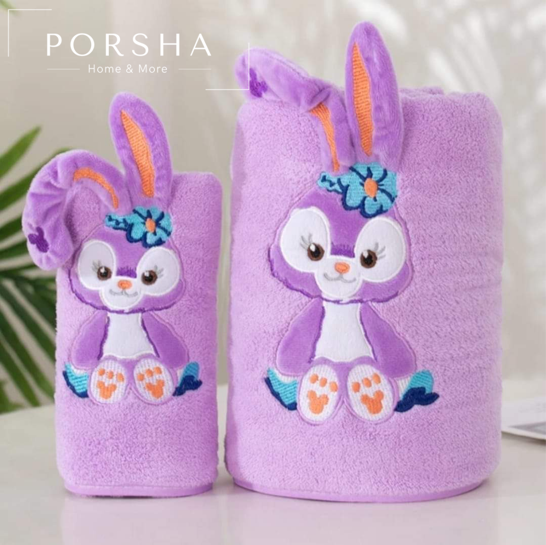 Σετ Παιδικές Βελούδινες Πετσέτες Μπάνιου Stella Lou Rabbit